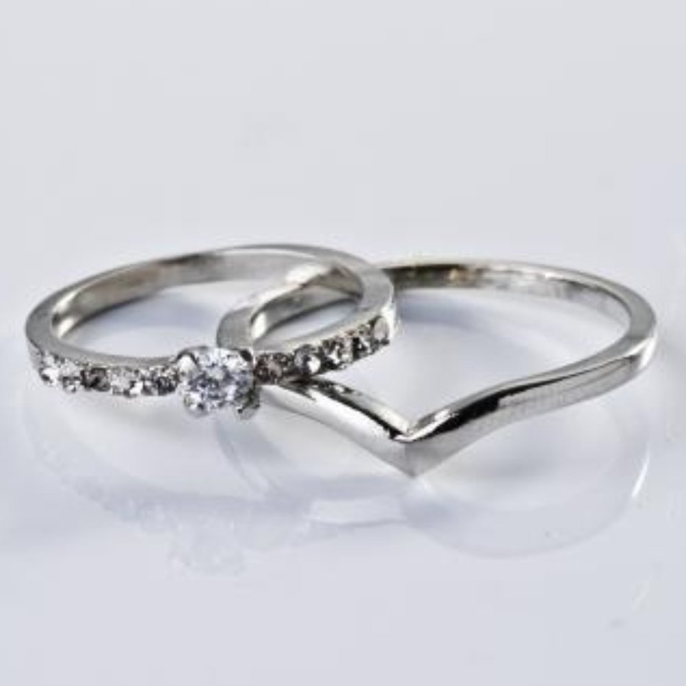 Cubic Zirconia Sterling Silver Engage/Wed Style S9